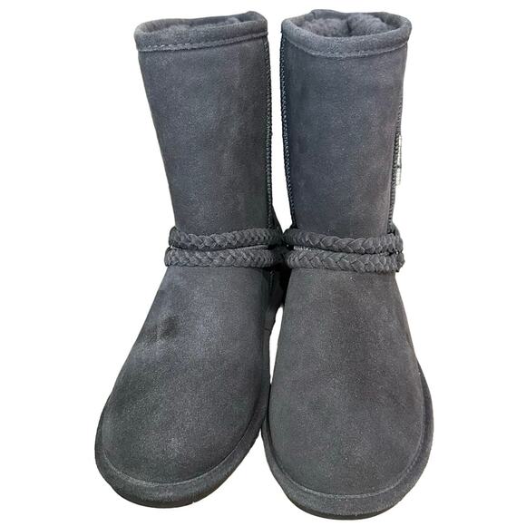 Bearpaw Womens Size 10 Adele Pull On Flat Boots Gray O Ring Braided Straps - Picture 1 of 8